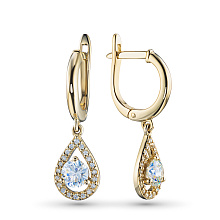 Серьги из желтого золота c бриллиантами