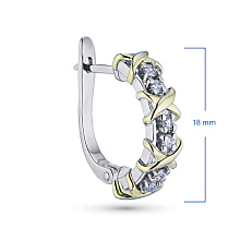 Серьги из комбинированного золота c бриллиантами