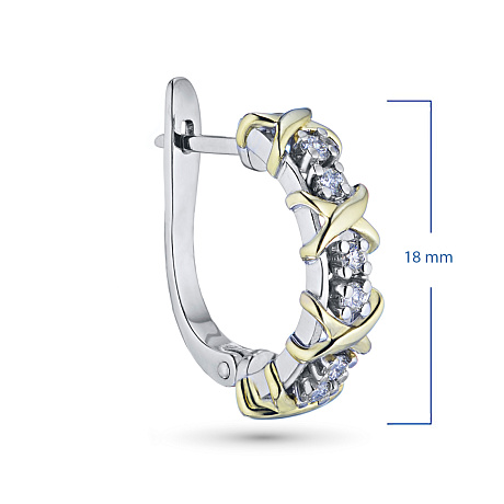 Серьги из комбинированного золота