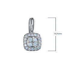 Серьги из серебра c бриллиантами