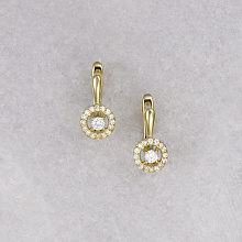 Серьги из желтого золота с бриллиантами