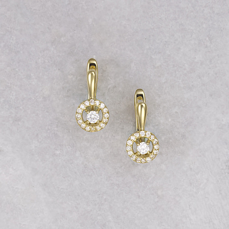 Серьги из желтого золота с бриллиантами