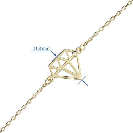 Браслет из серебра с бриллиантом