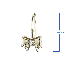 Серьги из желтого золота с бриллиантом