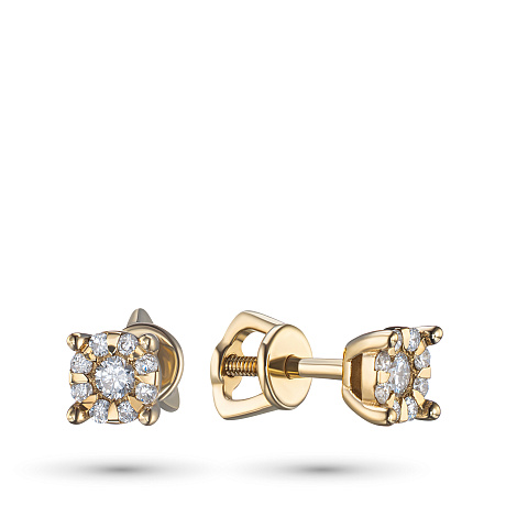 Пусеты из желтого золота