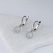 Серьги из белого золота c бриллиантами