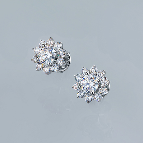 Пусеты из белого золота