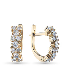 Серьги из желтого золота c бриллиантами