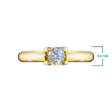 Кольцо из желтого золота с бриллиантом