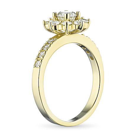 Кольцо из желтого золота с бриллиантами