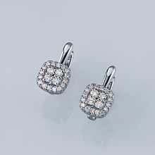 Серьги из серебра c бриллиантами