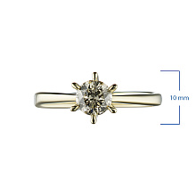 Помолвочное кольцо из желтого золота с бриллиантом