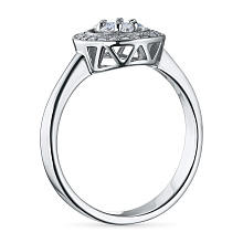 Классическое кольцо из белого золота с бриллиантами