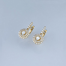 Серьги из желтого золота c бриллиантами