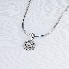 Подвеска из белого золота c бриллиантами