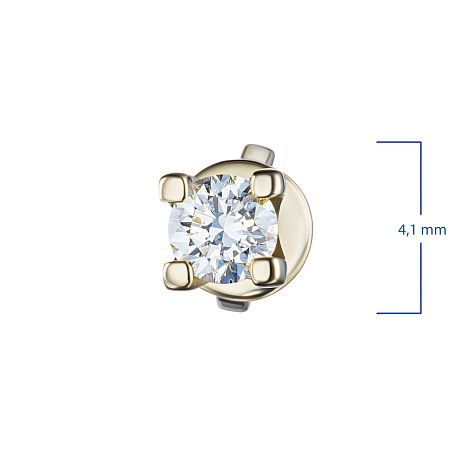 Пусеты из желтого золота с бриллиантами