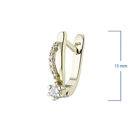 Серьги из желтого золота с бриллиантами