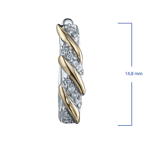 Серьги из комбинированного золота с бриллиантами