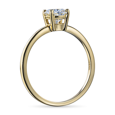 Помолвочное кольцо из желтого золота