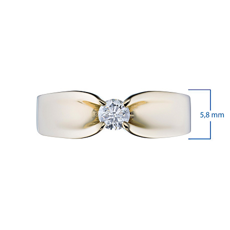 Кольцо из желтого золота с бриллиантом