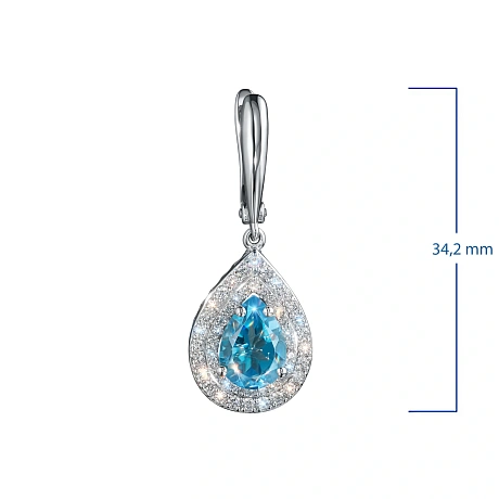 Серьги из комбинированного золота с и топазами