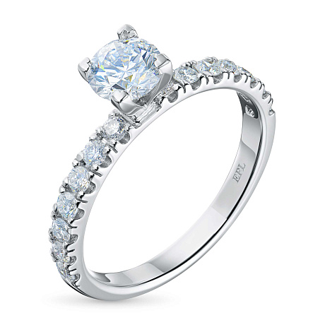 Кольцо из белого золота с бриллиантами