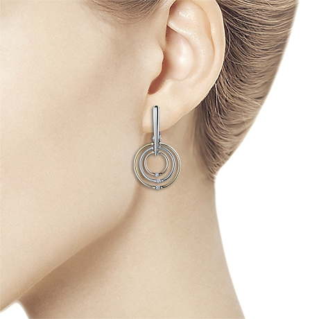 Серьги из комбинированного золота с бриллиантами