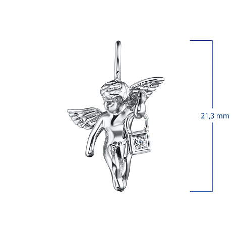 Подвеска из серебра с бриллиантом