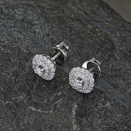 Пусеты из белого золота