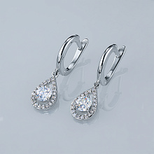 Серьги из серебра c бриллиантами