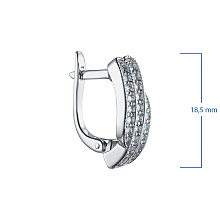 Серьги из серебра c бриллиантами
