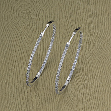 Серьги из белого золота c бриллиантами