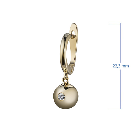 Серьги из желтого золота с бриллиантами