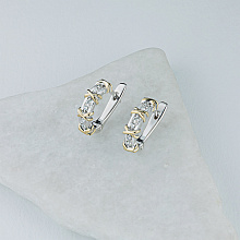 Серьги из комбинированного золота c бриллиантами