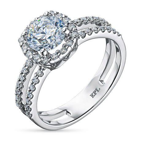 Классическое кольцо из белого золота