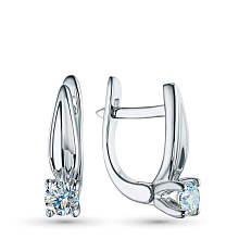 Серьги из серебра с бриллиантом