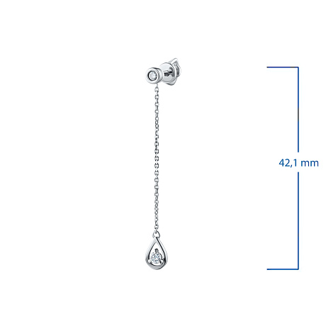 Пусеты из белого золота с бриллиантами