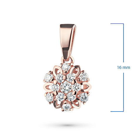 Подвеска из красного золота с бриллиантами