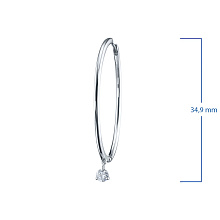 Серьги из белого золота с бриллиантом