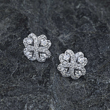 Пусеты из белого золота c бриллиантами