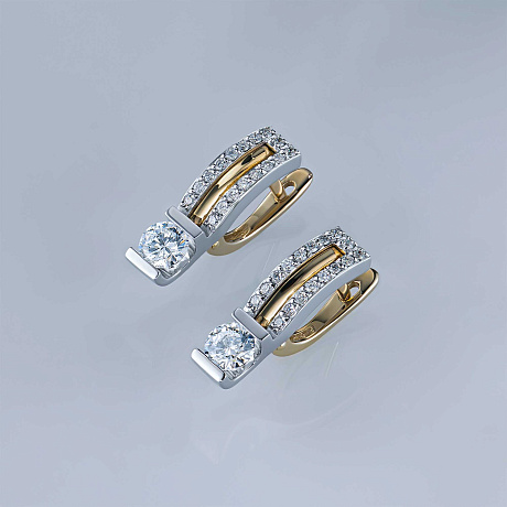 Серьги из комбинированного золота