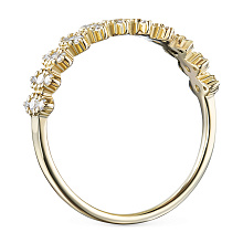 Классическое кольцо из желтого золота c бриллиантами