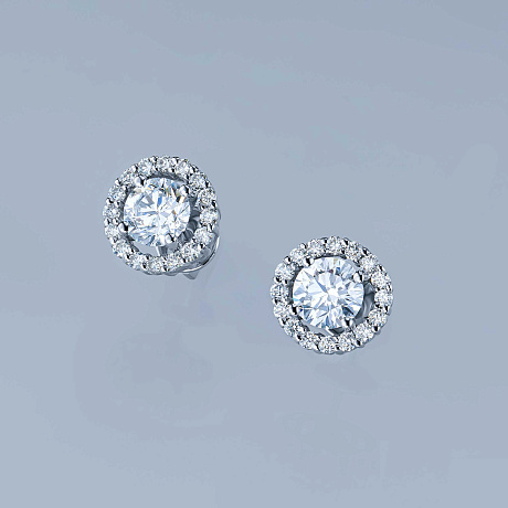 Пусеты из белого золота