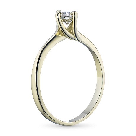 Помолвочное кольцо из желтого золота с бриллиантом