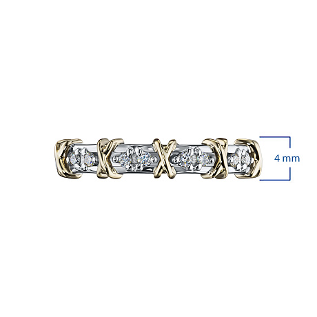 Кольцо из комбинированного золота с бриллиантами