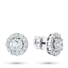 Пусеты из белого золота c бриллиантами