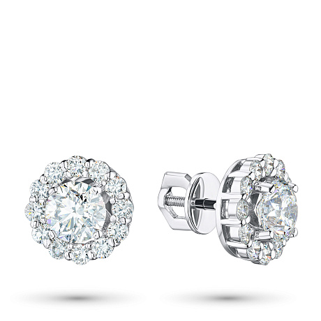 Пусеты из белого золота