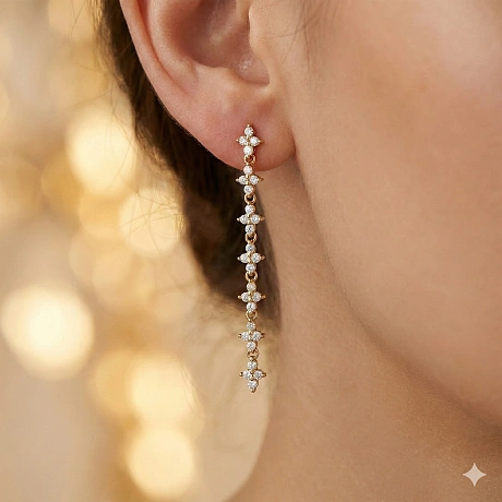 Пусеты из желтого золота