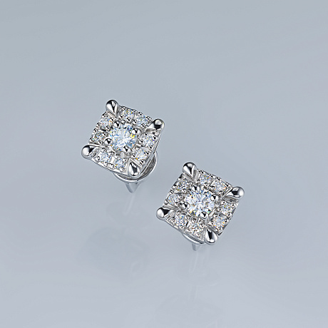 Пусеты из белого золота