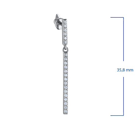 Пусеты из комбинированного золота с бриллиантами